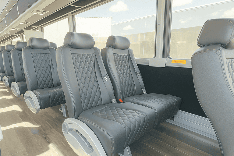 interior of Piscataway Coach Bus Service charter bus