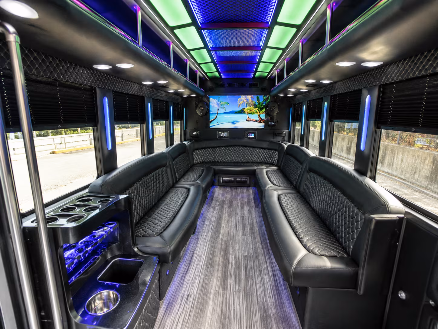piscataway 18 passenger party bus inside