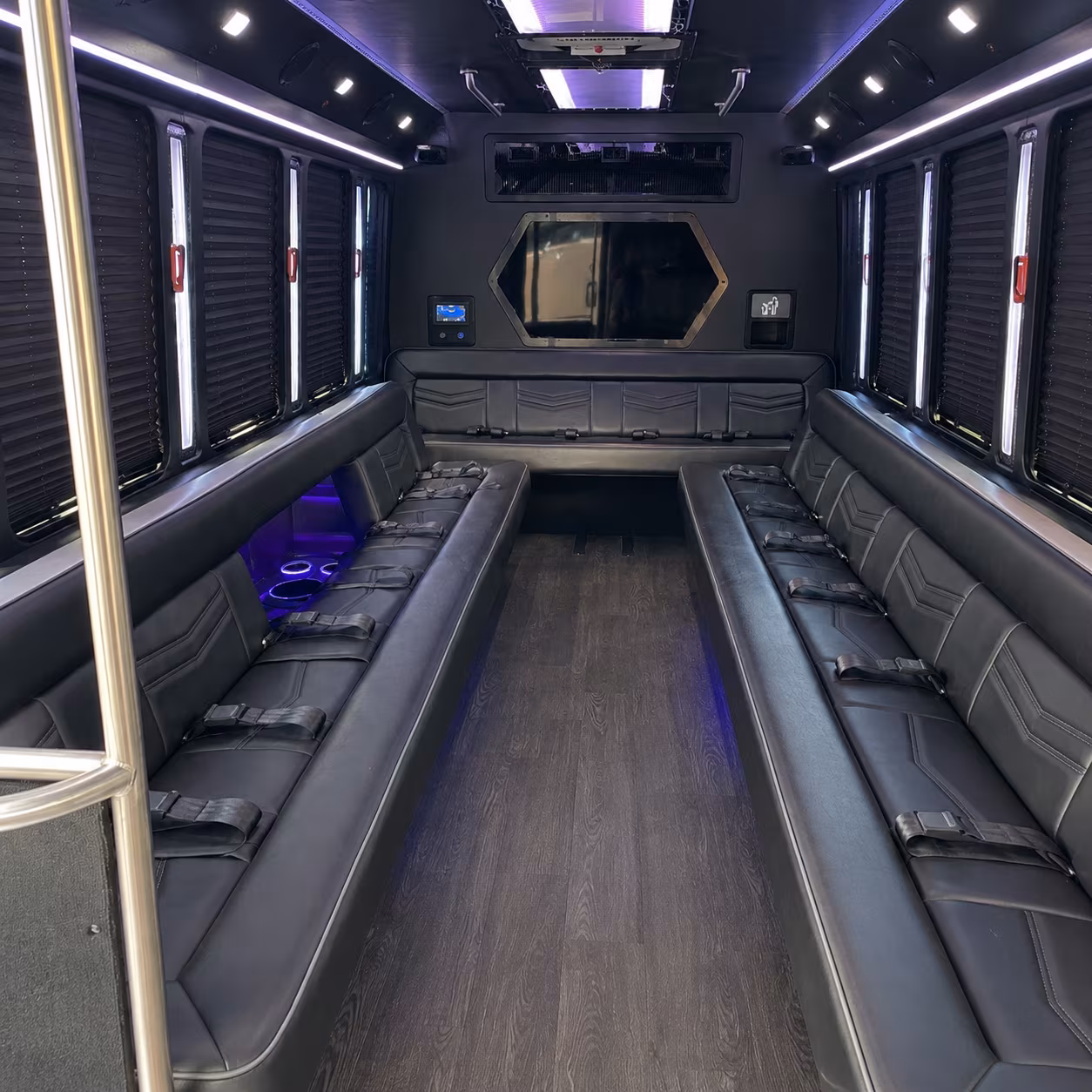 piscataway 18 passenger party bus interior