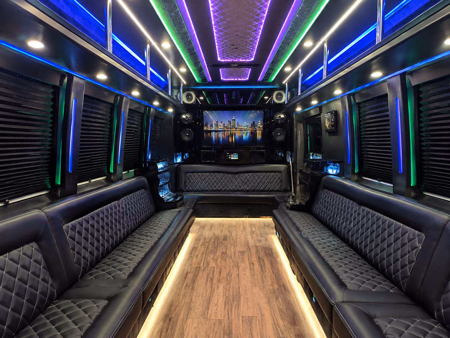 piscataway 25 passenger party bus interior