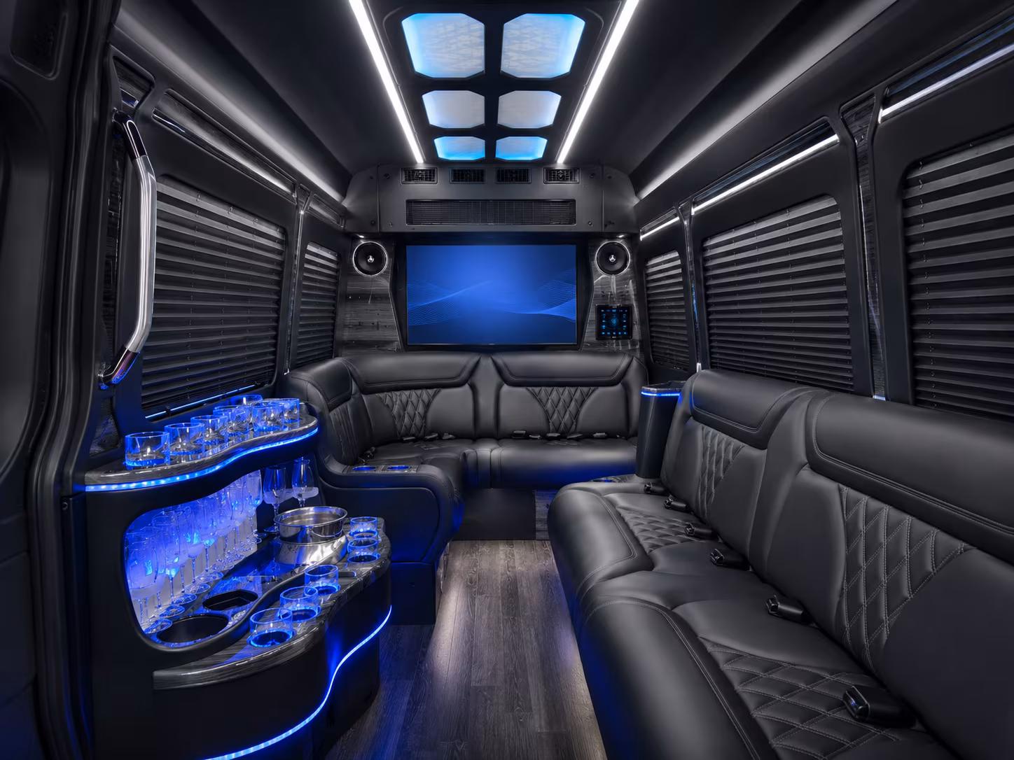 piscataway 28 passenger party bus interior