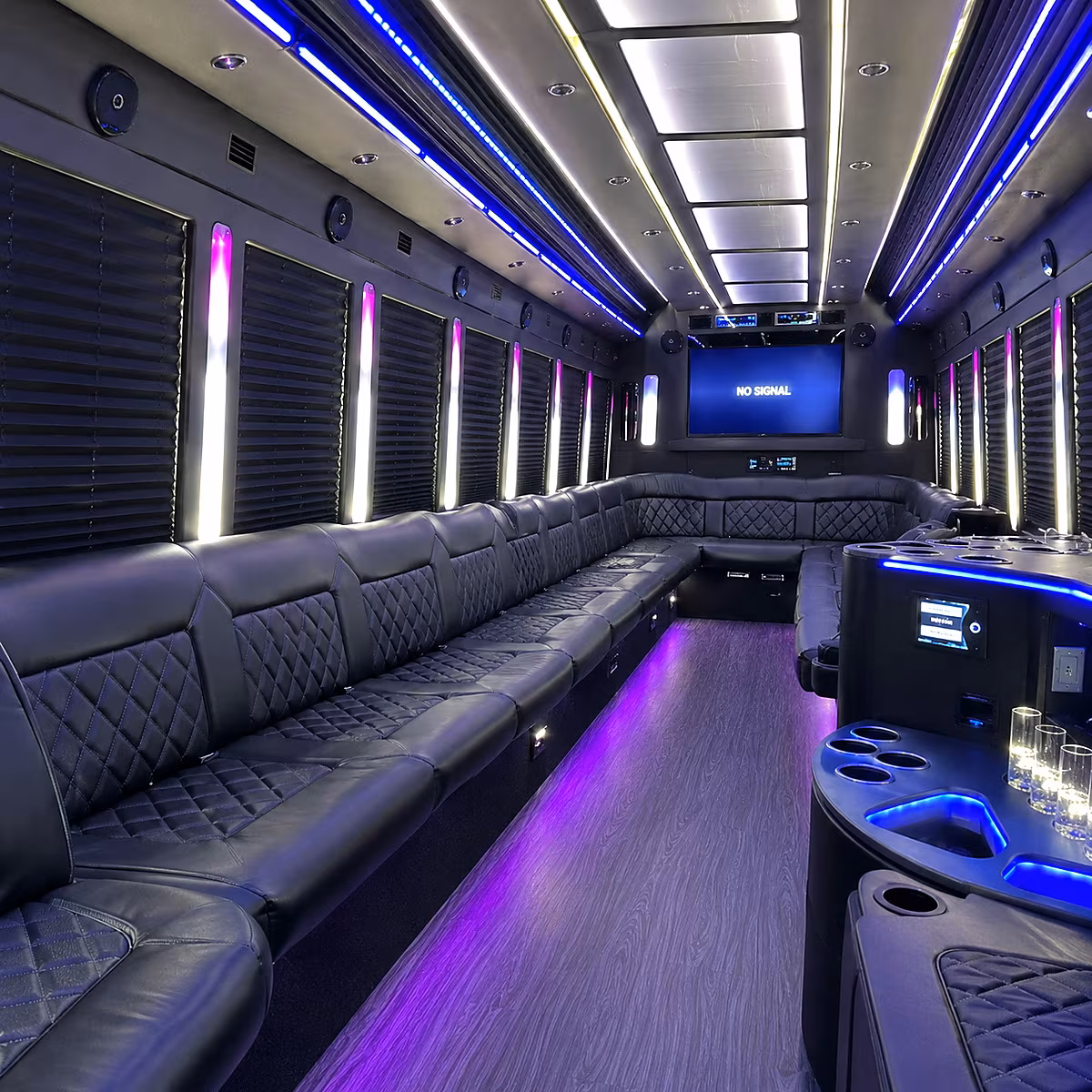 piscataway 30 passenger party bus inside