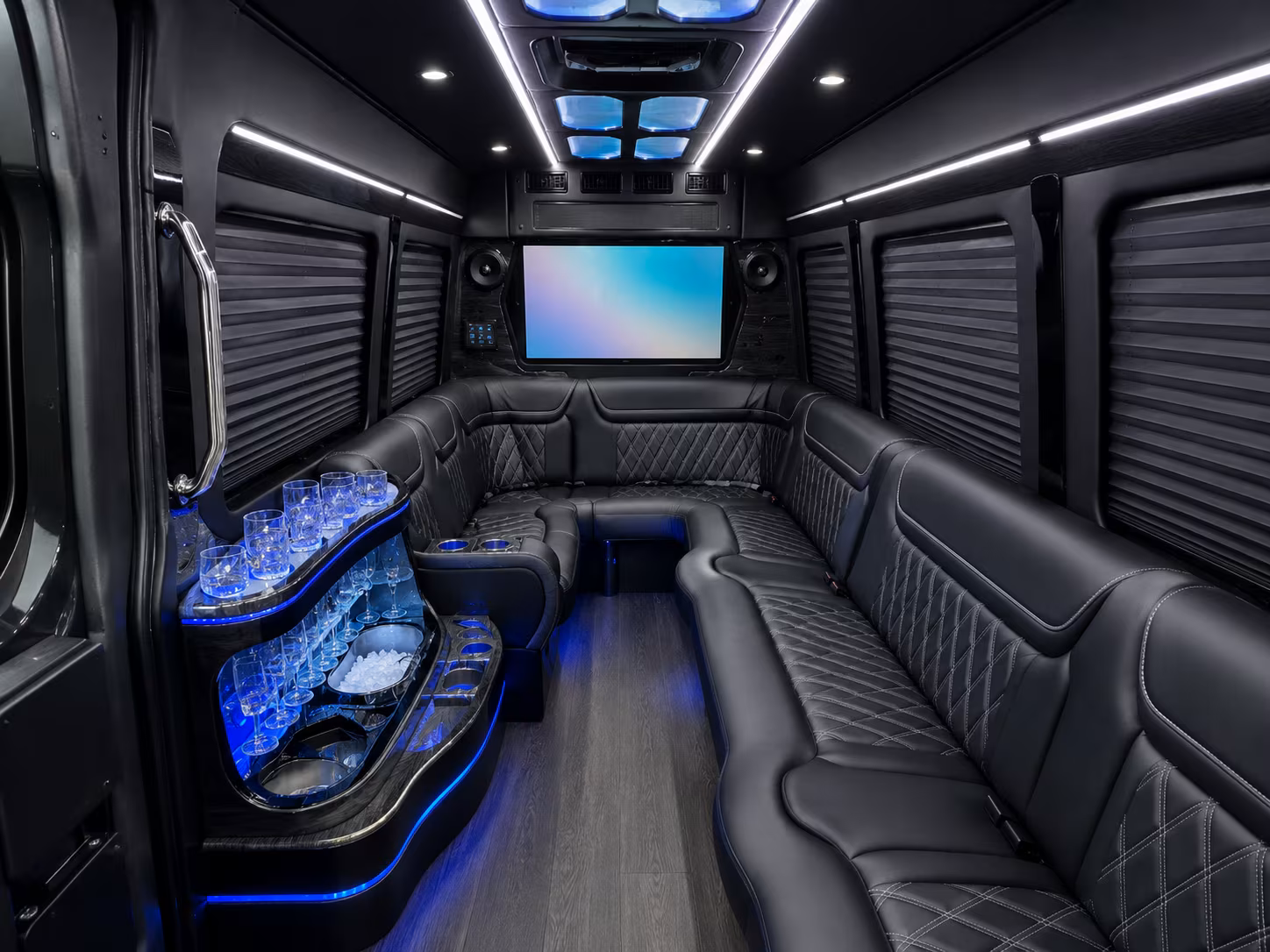 piscataway 40 passenger party bus interior