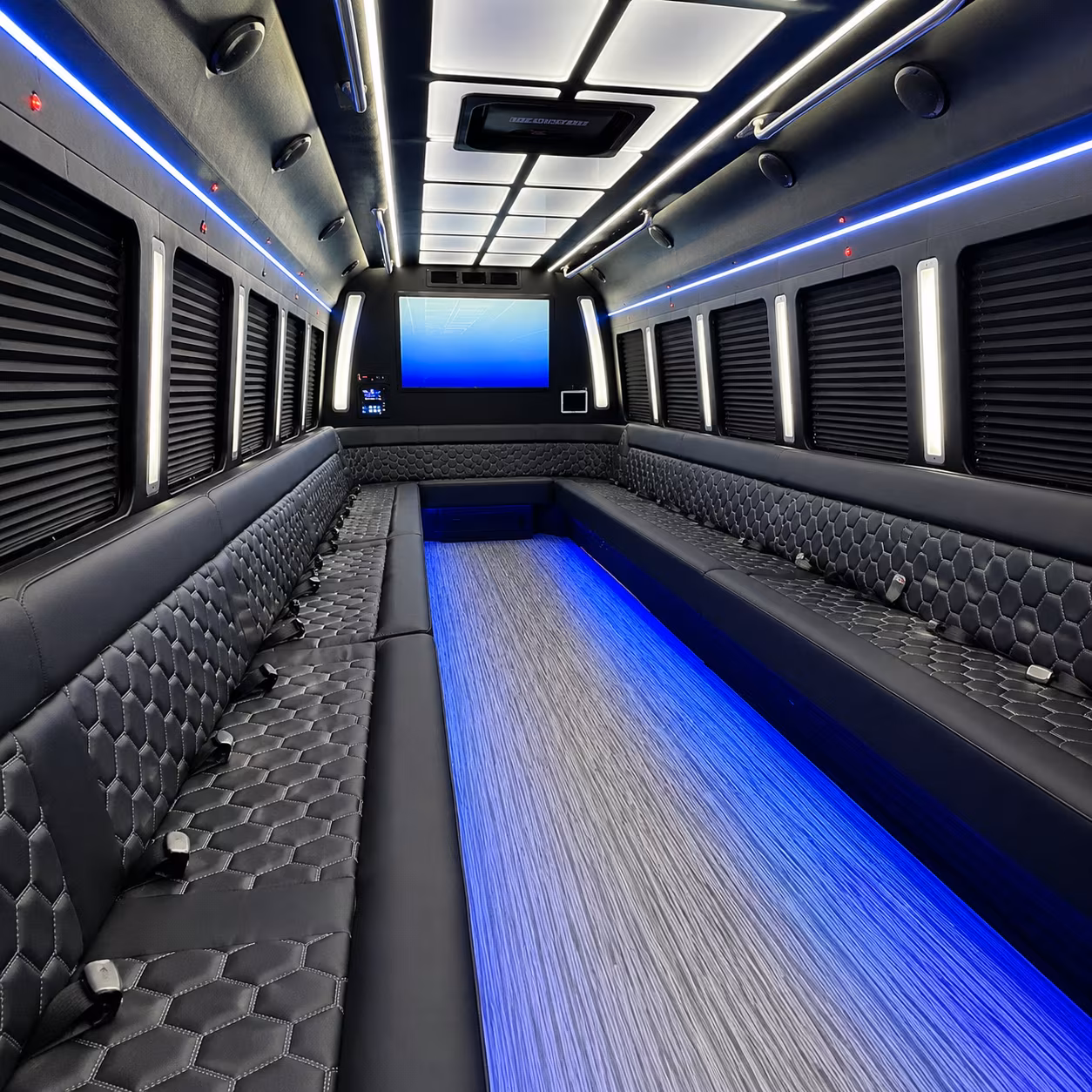 piscataway 50 passenger party bus inside