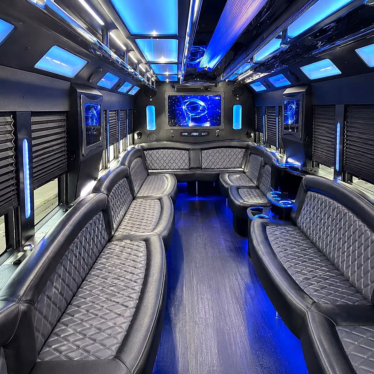 piscataway 50 passenger party bus interior